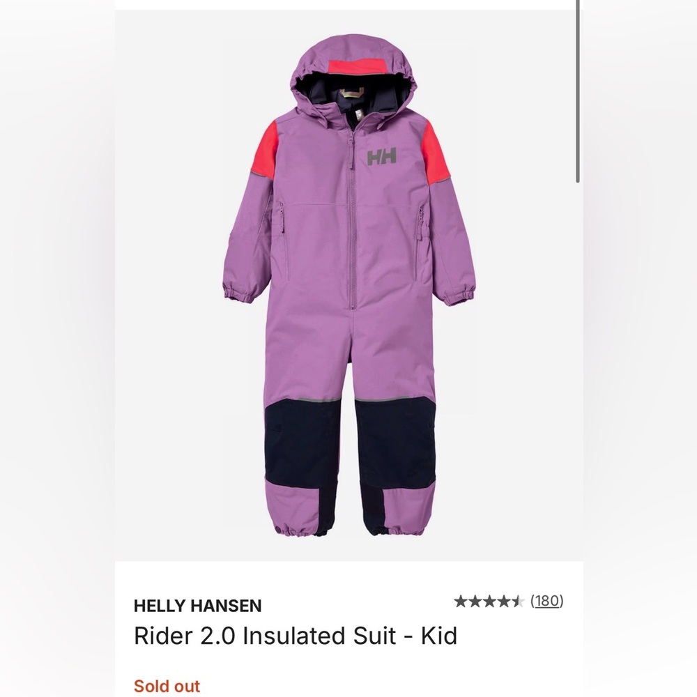 Helly Hansen RYDER 2 snowsuit SOLD OUT!! best ever!! Size 6